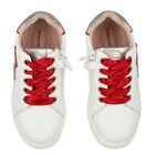 Girls White & Red Star Trainers, 1, hi-res